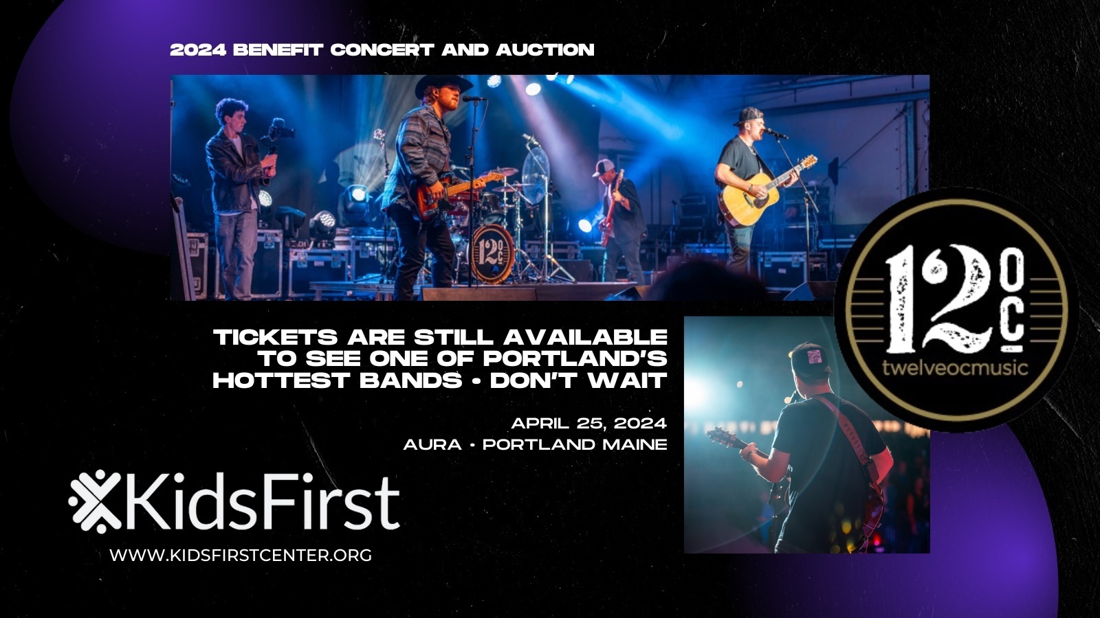 2024 Kids First Center Benefit Concert and Auction Featuring Music by 12/OC, Portland, Maine, United States