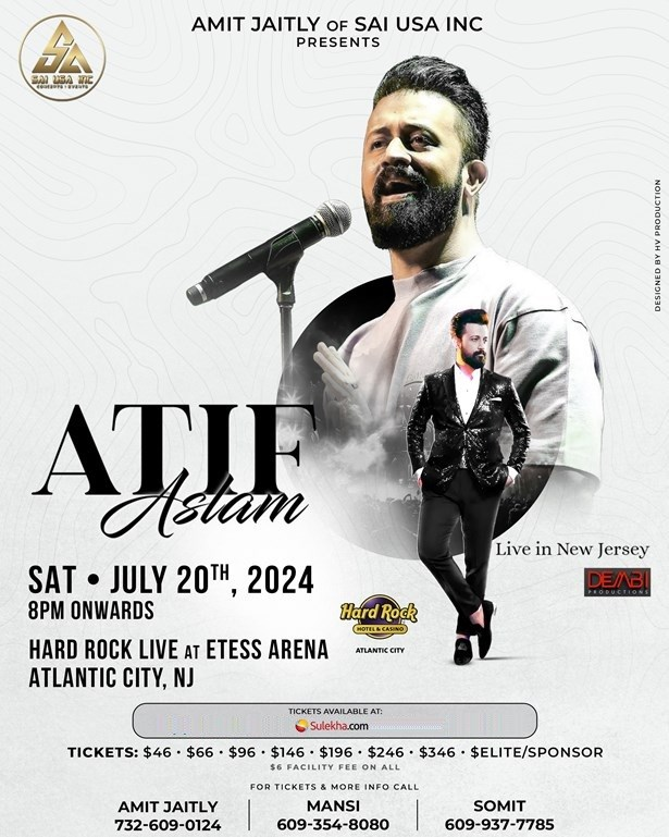Atif Aslam - Live in New Jersey 2024, Atlantic, New Jersey, United States