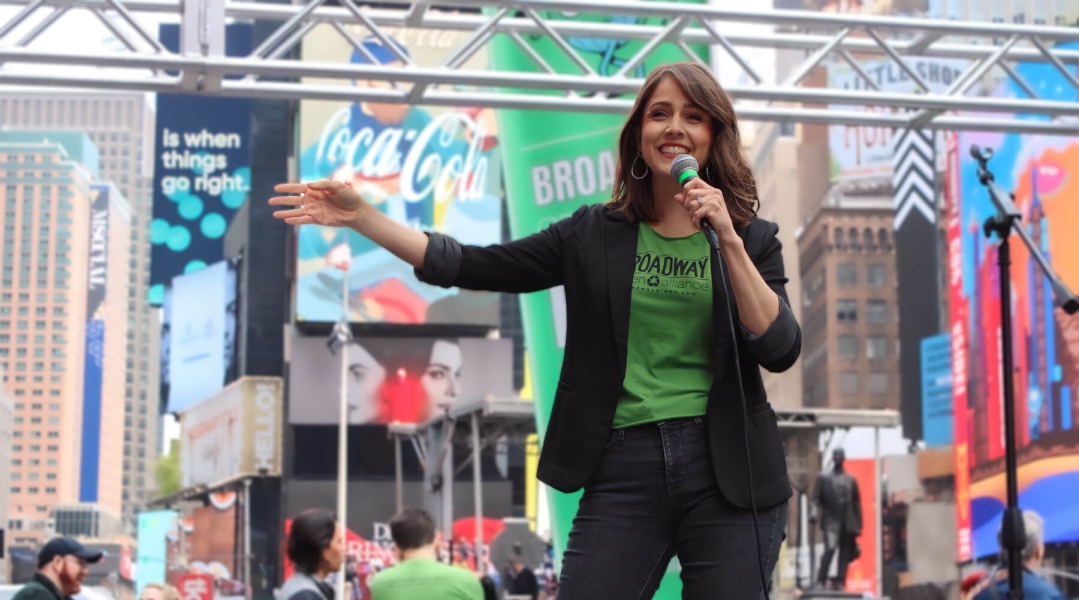 Broadway Celebrates Earth Day Concert in Times Square, New York, United States