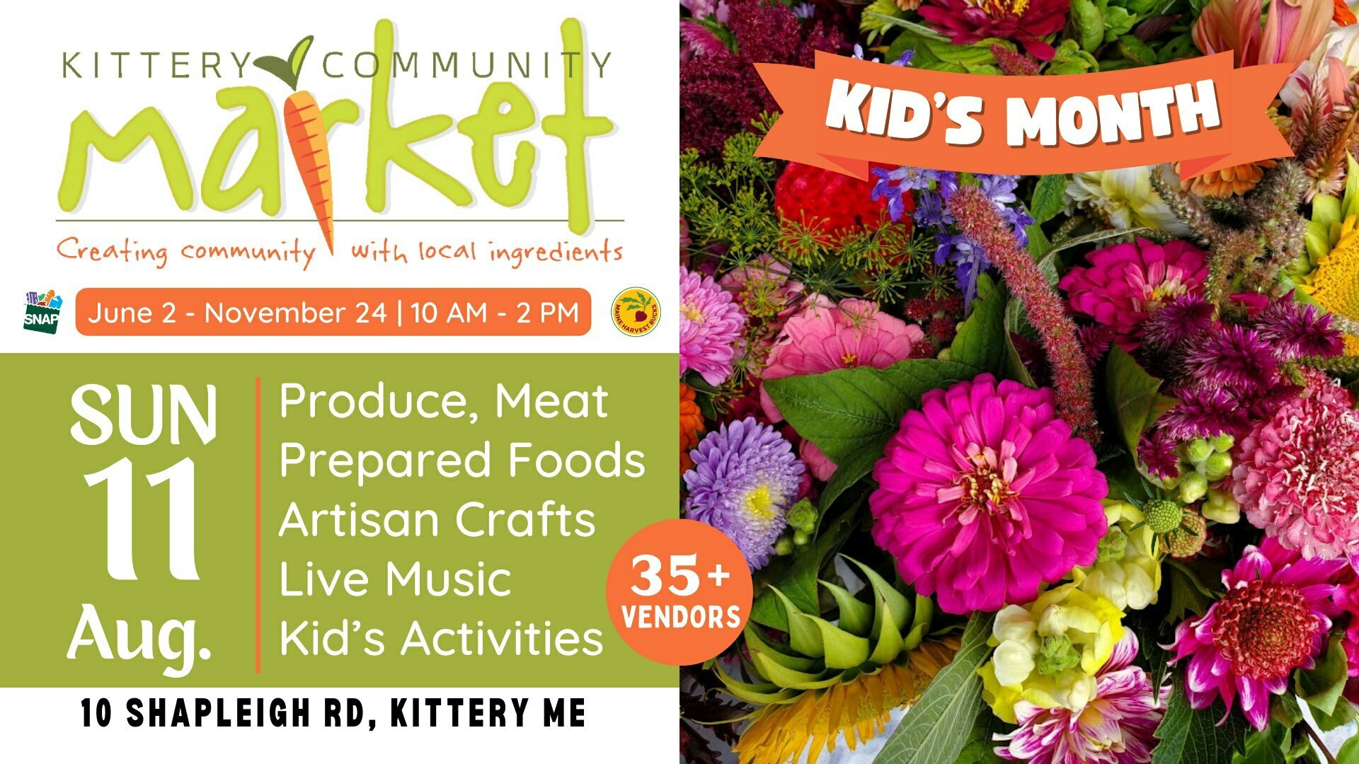 Kittery Community Market | Sunday, Aug 11 | 10-2 PM, Kittery, Maine, United States