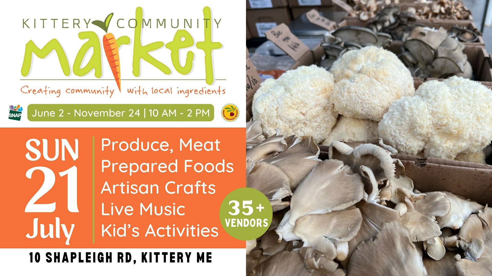 Kittery Community Market | Sunday, July 21 | 10-2 PM, Kittery, Maine, United States