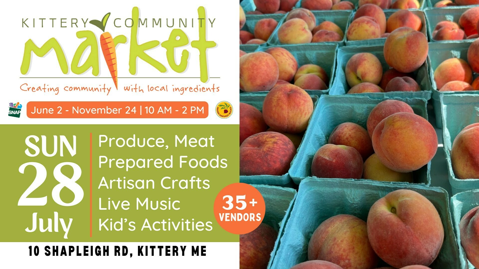 Kittery Community Market | Sunday, July 28 | 10-2 PM, Kittery, Maine, United States