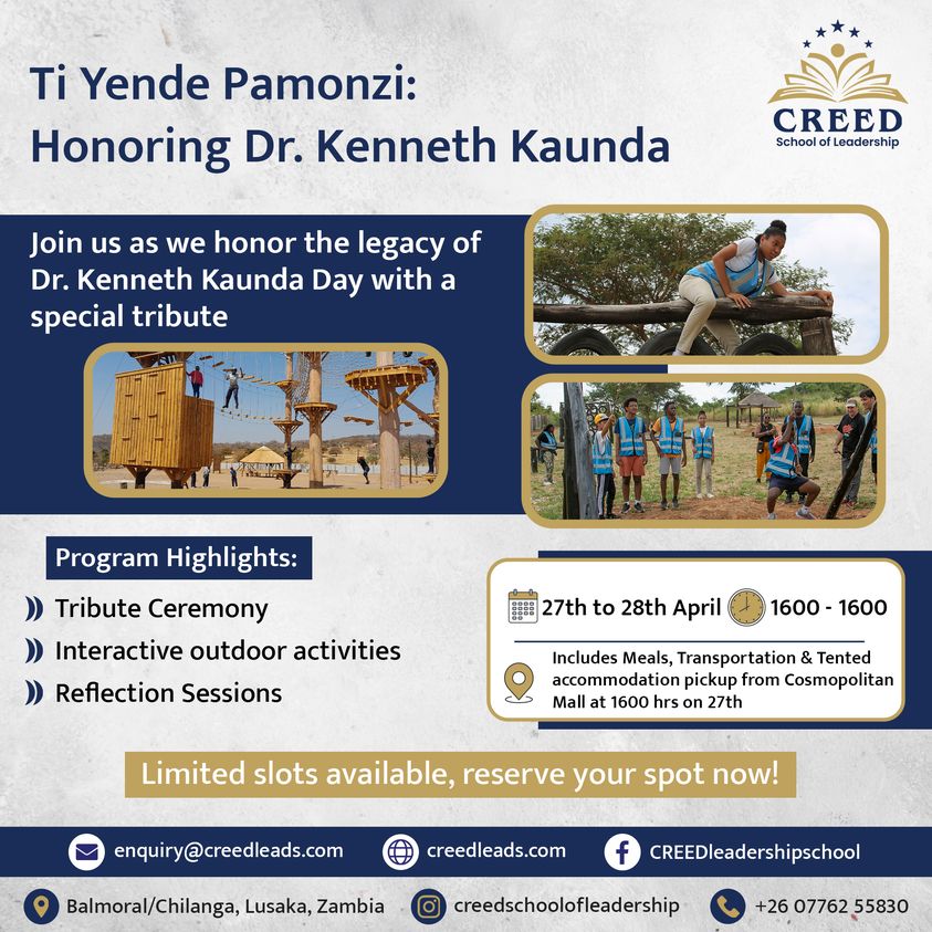 Dr Kenneth Kaunda Day  Leadership Program!, Balmoral/Chilanga,,Lusaka,Zambia