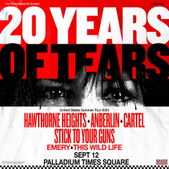 Is For Lovers and Hawthorne Heights: 20 Years Of Tears on Sept 12 in NYC at Palladium Times Square