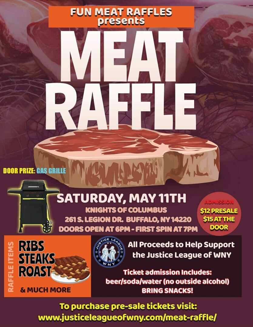 the Amazing Meat Raffle hosted by the Justice League of WNY - May 11th, 2024, Buffalo, New York, United States