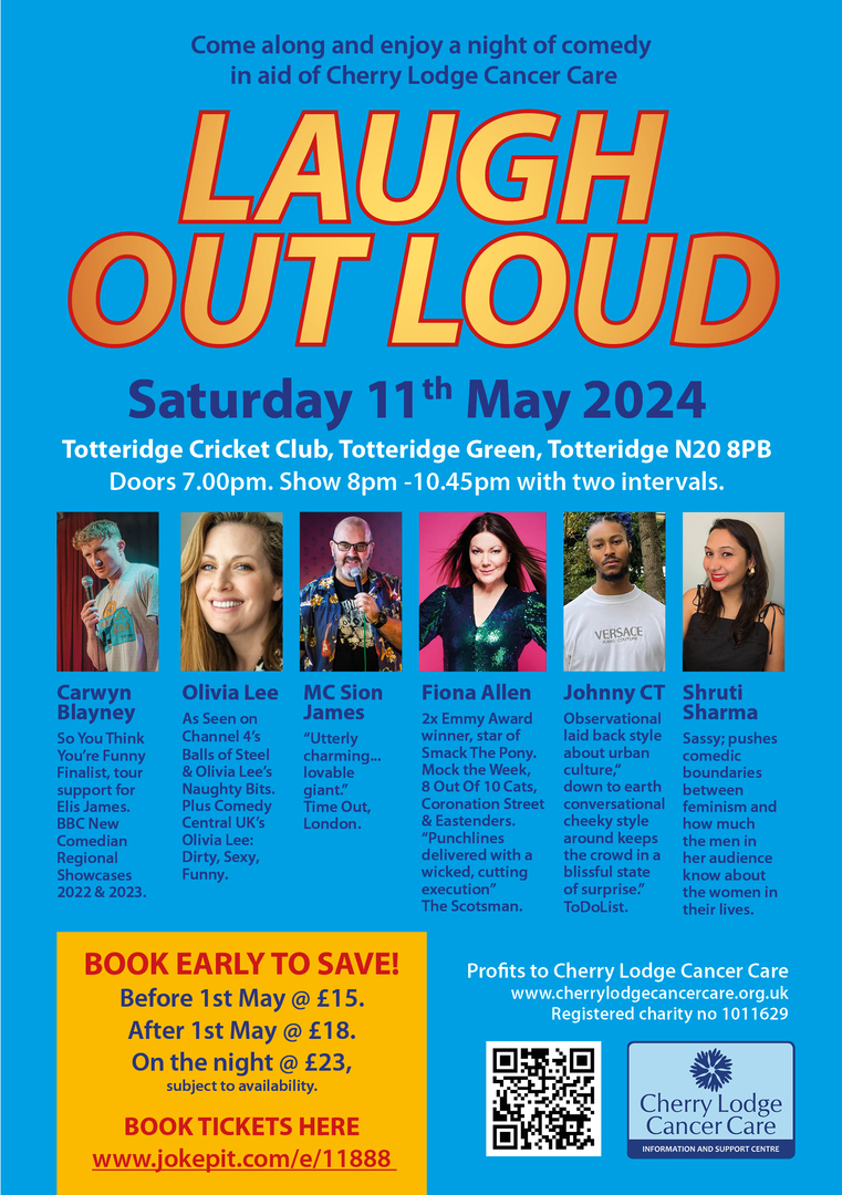 Charity Comedy Fundraiser For Cherry Lodge Cancer Care @ Totteridge Cricket Club: Fiona Allen and more, London, England, United Kingdom