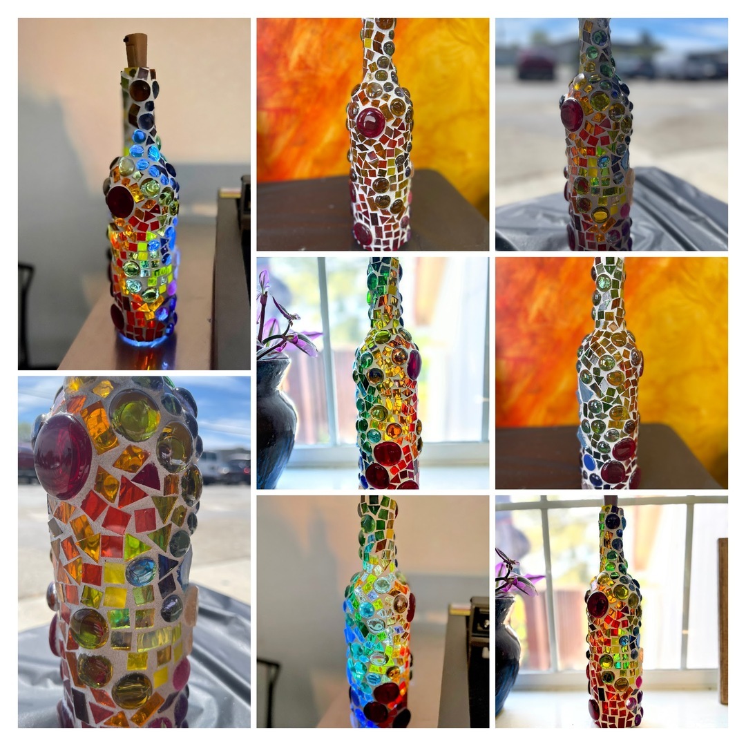 Mosaic Stained Glass Bottles ~ Craft Class!, Santa Cruz, California, United States
