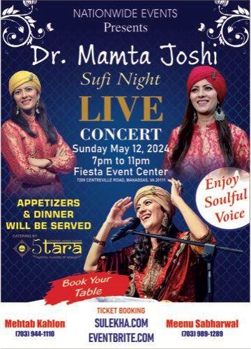 Mamta Joshi Sufi Night, Manassas City, Virginia, United States
