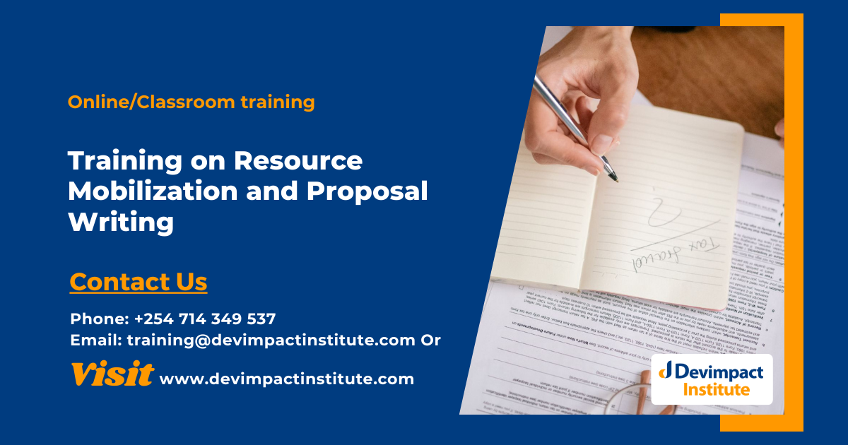 Training on Resource Mobilization and Proposal Writing_, Devimpact Institute, Nairobi, Kenya