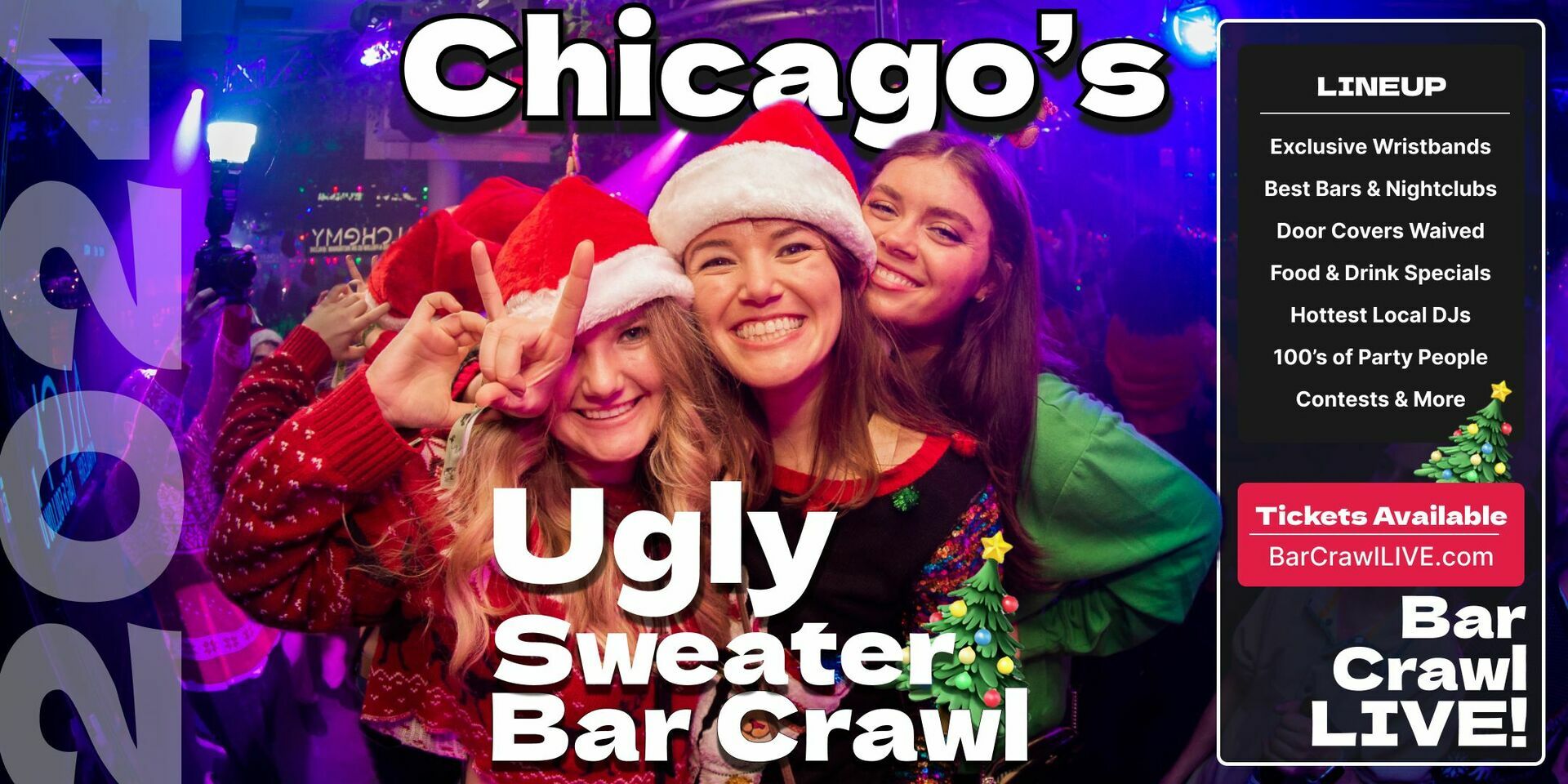 The Official Ugly Sweater Bar Crawl Chicago by Bar Crawl LIVE 2024, Chicago, Illinois, United States