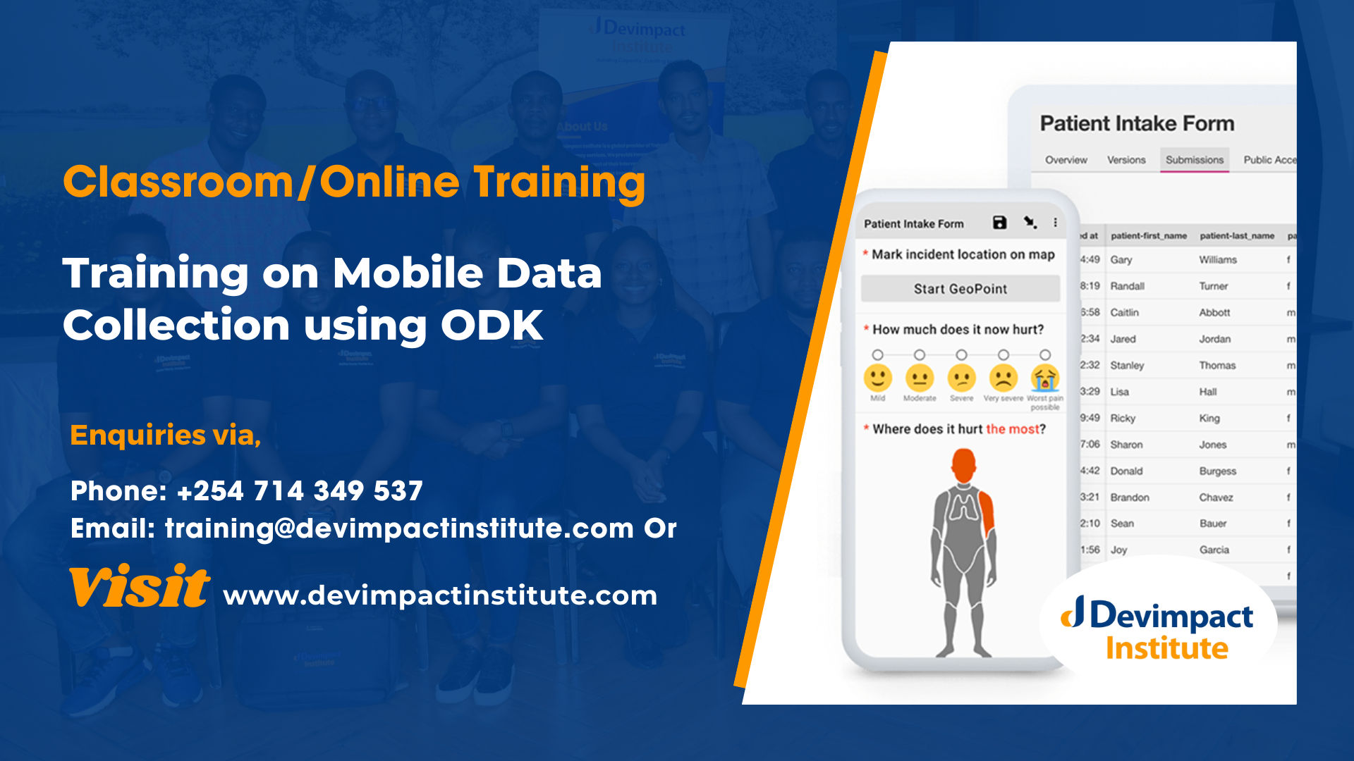 Training on Mobile Data Collection using ODK, Devimpact Institute, Nairobi, Kenya