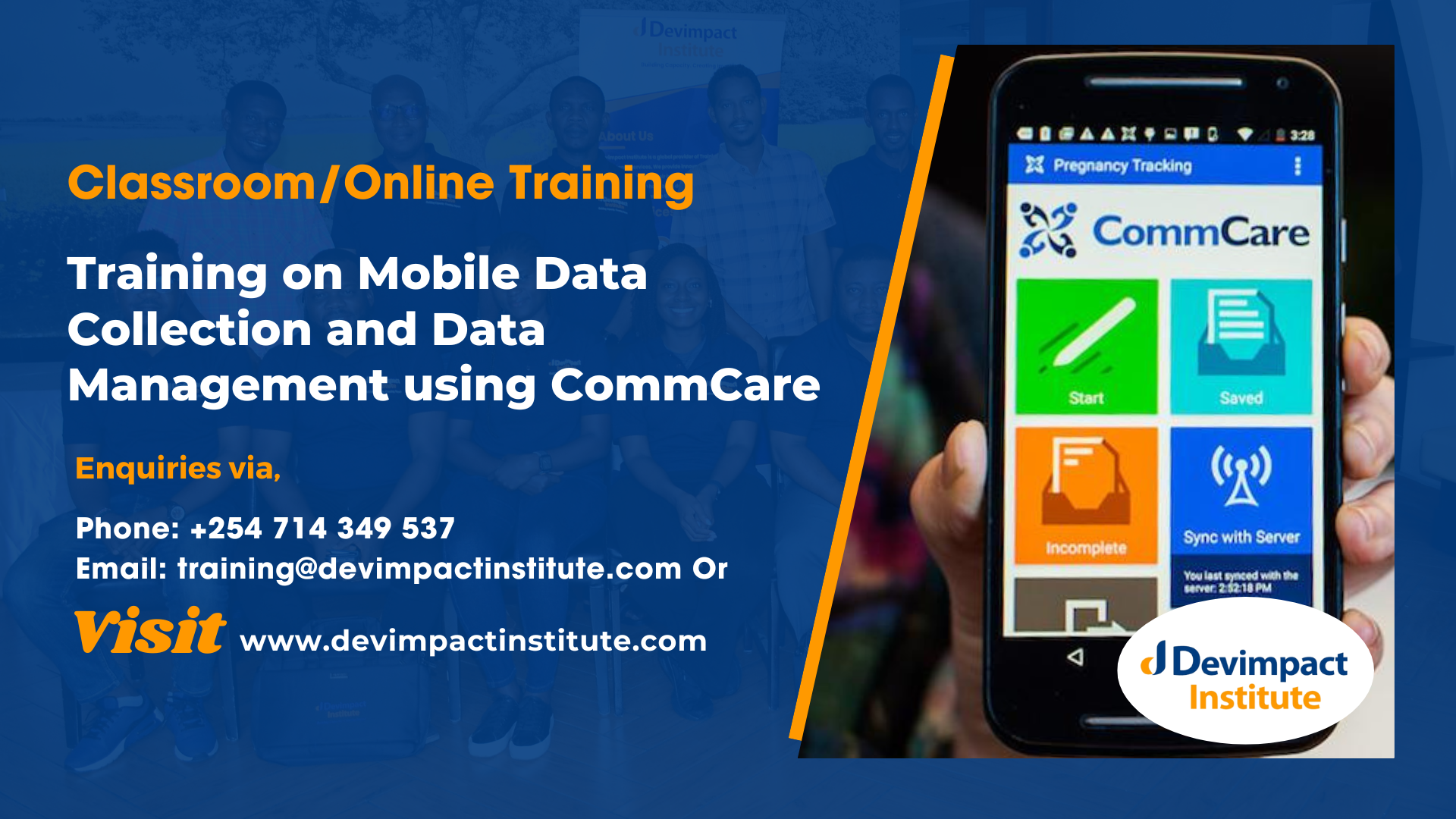 Training on Mobile Data Collection and Data Management using CommCare, Devimpact Institute, Nairobi, Kenya