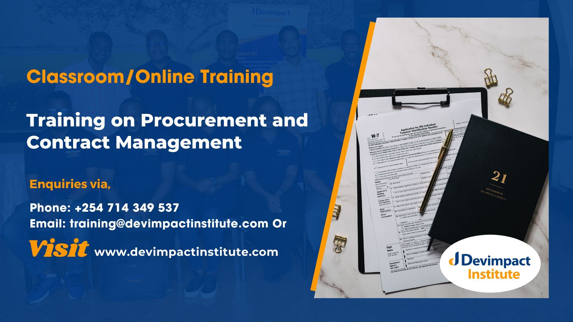 Training on Procurement and Contract Management, Devimpact Institute, Nairobi, Kenya