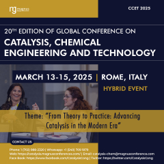 20th Edition of the Global Conference on Catalysis, Chemical Engineering, and Technology