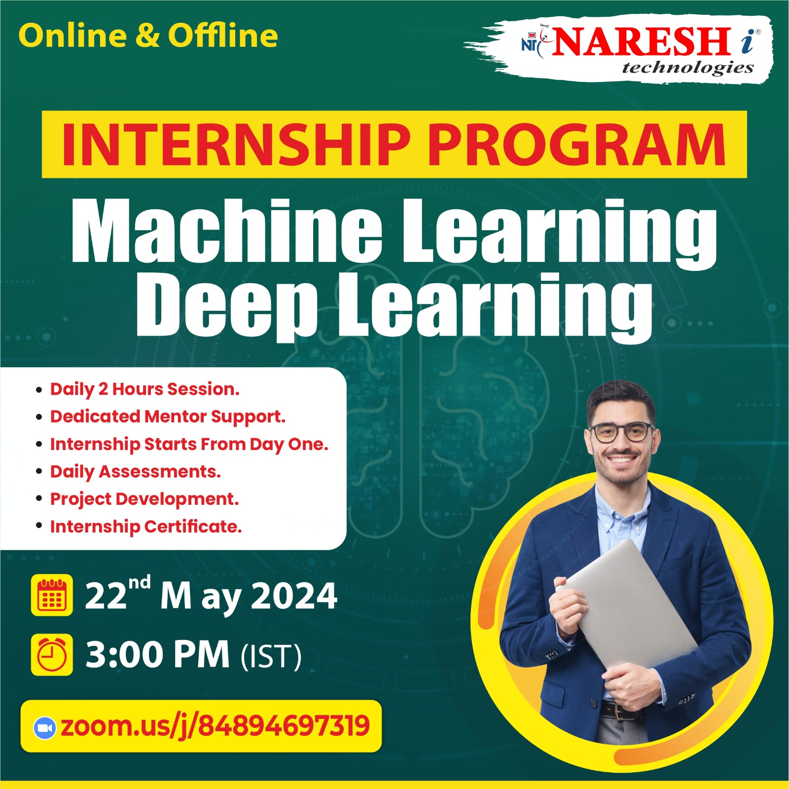 Online & Offline Internship Program on Machine Learning & Deep Learning, Online Event