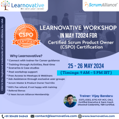 CSPO Certification Online Training Online Training Class on 25-26 May 2024 | Learnovative