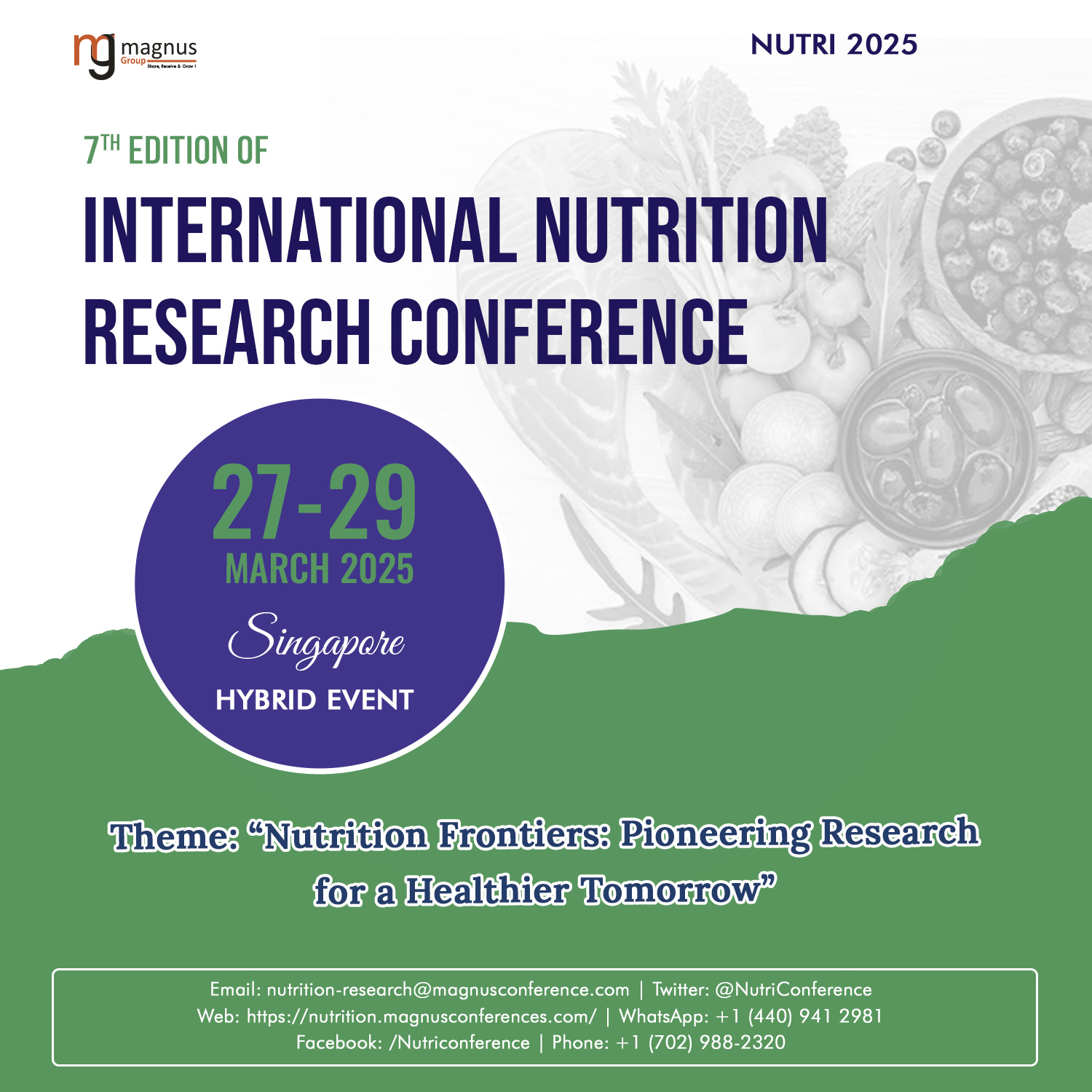7th Edition of the International Nutrition Research Conference, Singapore