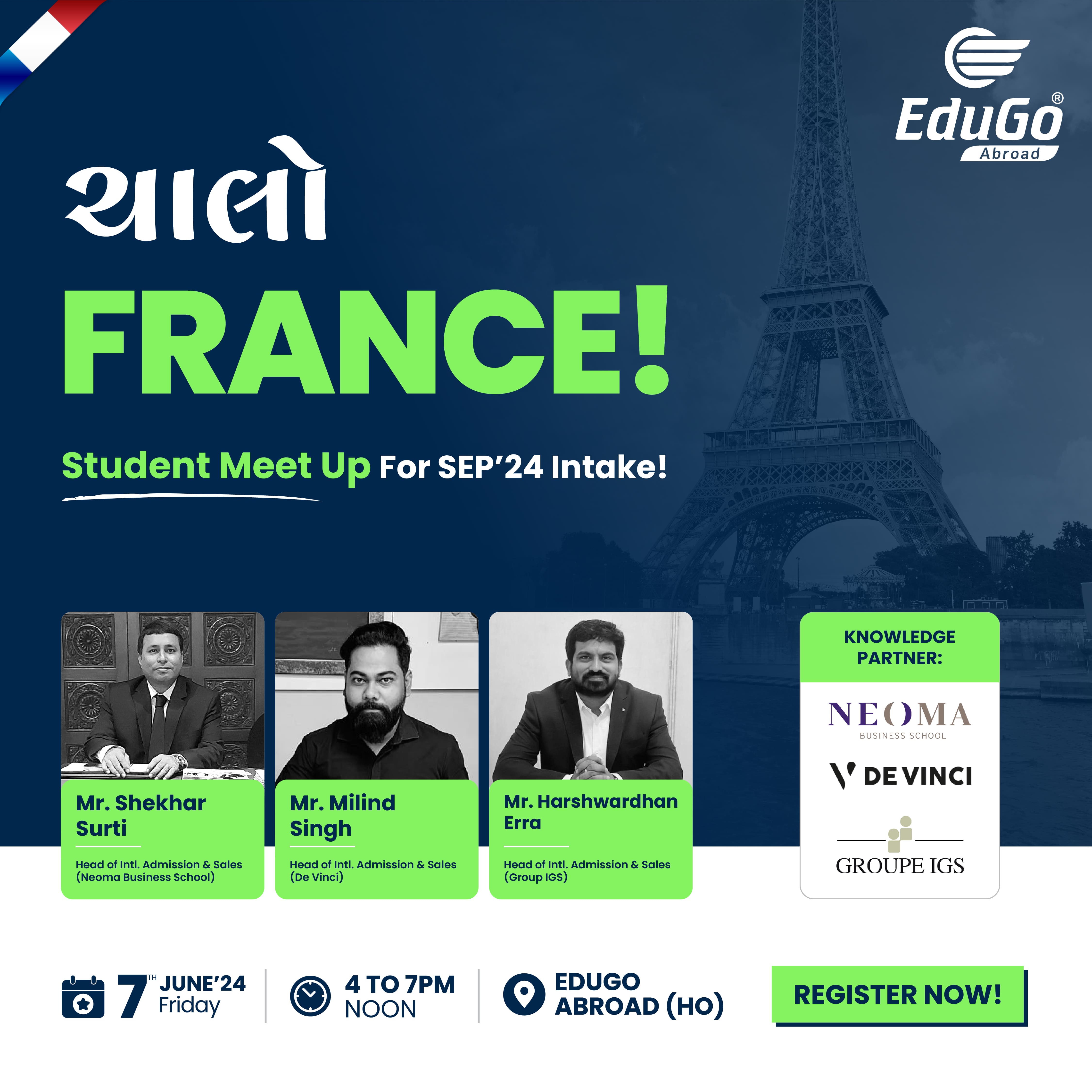Chalo France - Student Meet Up in Ahmedabad for Sept '24 Intake!, Ahmedabad, Gujarat, India