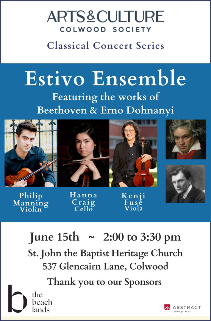 Arts and Culture Colwood Society presents Classical Concert #3: Estivo Ensemble!, Victoria, British Columbia, Canada
