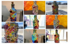 Mosaic Stained Glass Bottles ~ Craft Class!