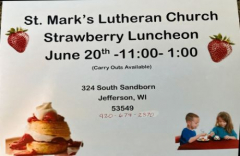 St Mark's Strawberry Luncheon- June 20th- 11-1