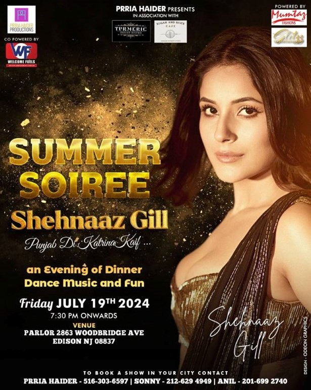 SUMMER SOIREE SHEHNAAZ GILL LIVE IN NEW JERSEY, Essex, New Jersey, United States