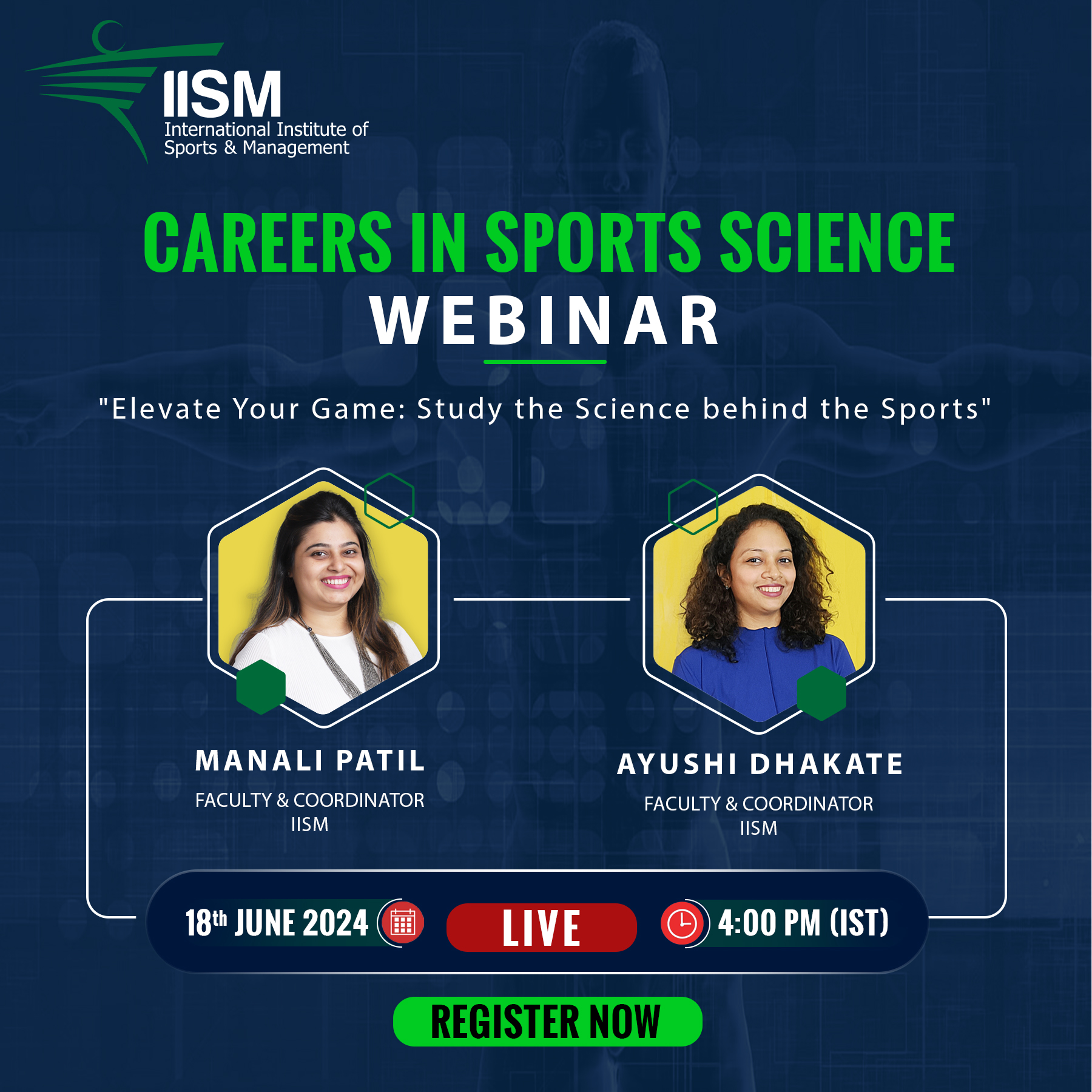 IISM's Informative Webinar on “Career in Sports Science”, Online Event