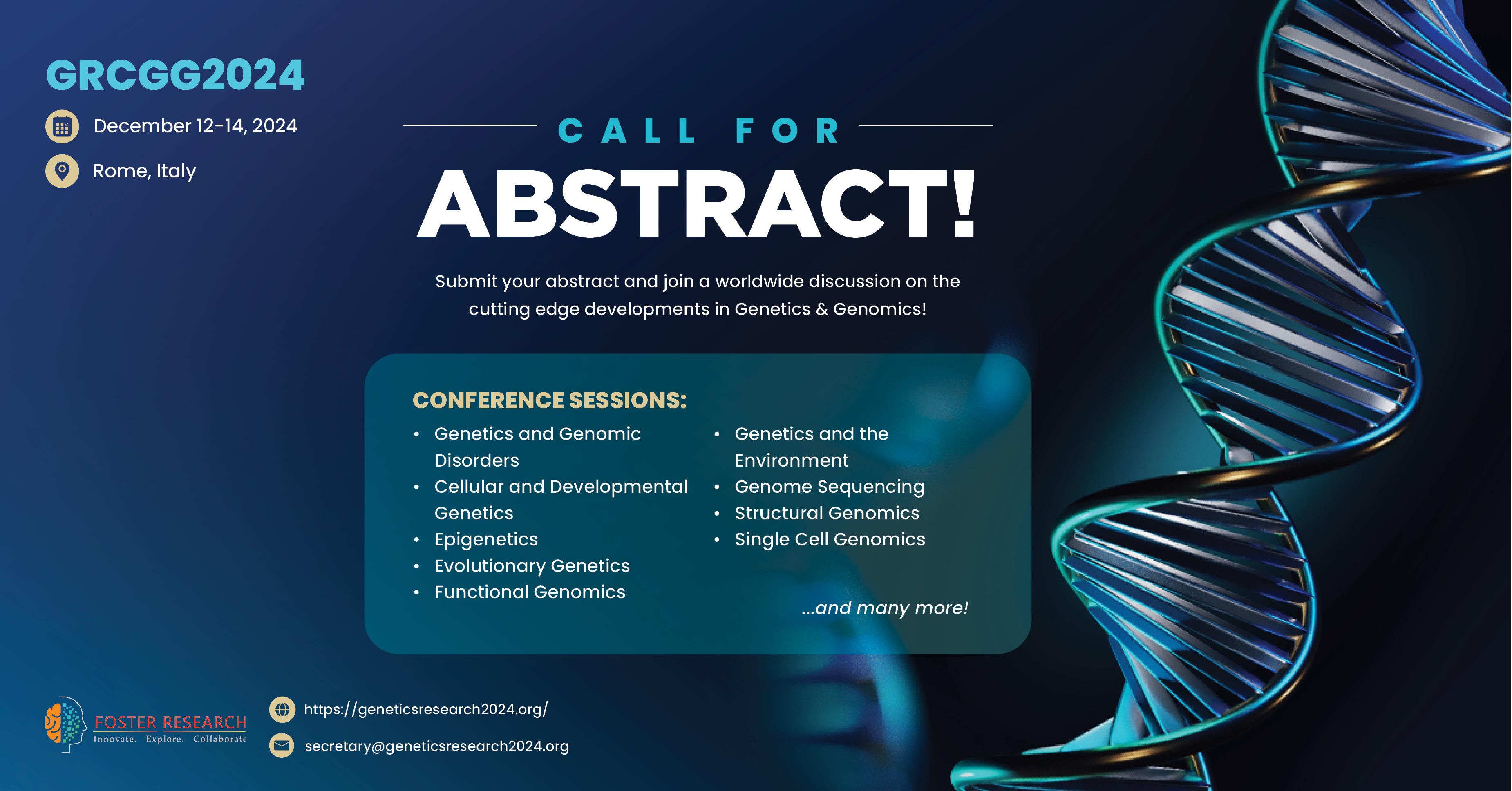 Global Research Conference on Genetics and Genomics, Italy, Piemonte, Italy