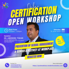 Prevention of Sexual Harassment and Gender Sensitivity at Workplace Online Certification Open Workshop