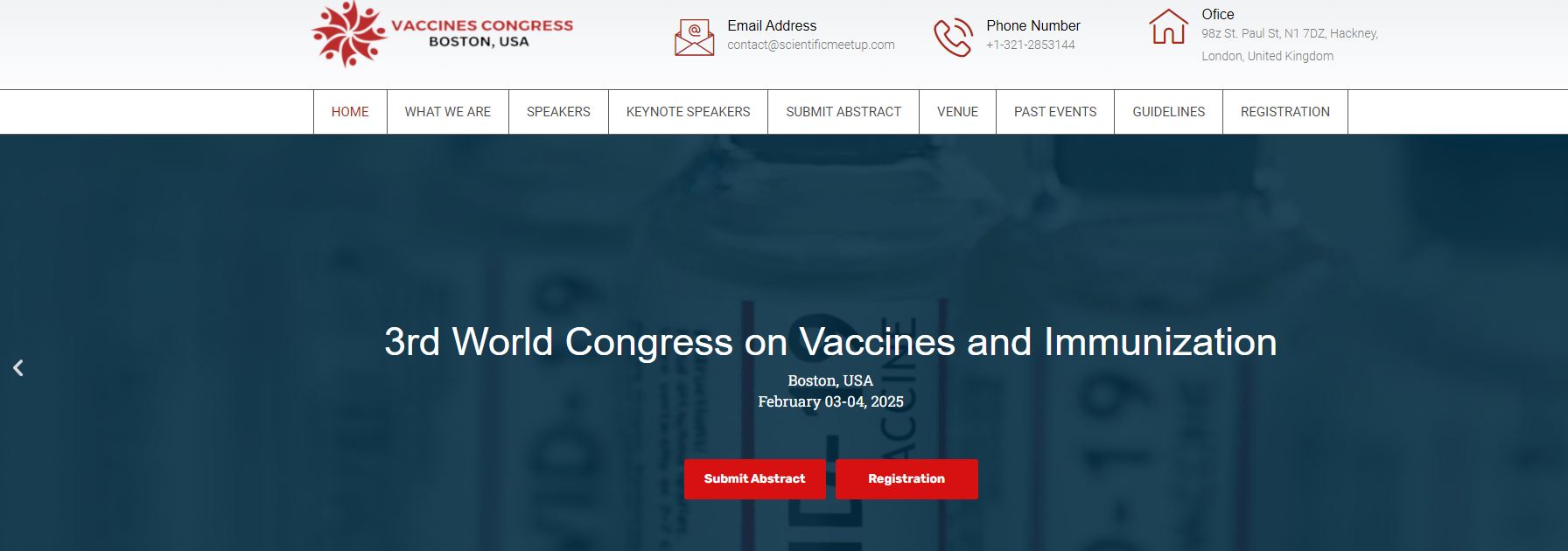 3rd World Congress on Vaccines and Immunization during February 03-04, 2025, which will be held in Boston, USA., Boston, Massachusetts, United States