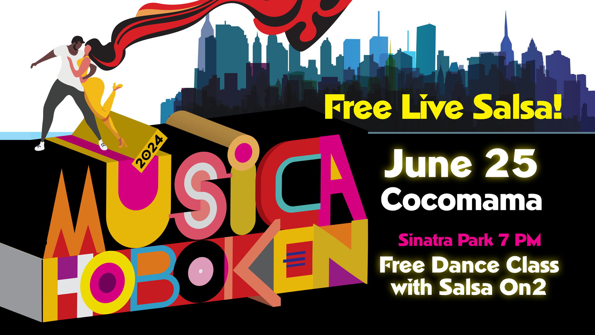 FREE Live Salsa in Sinatra Park! Hoboken Musica! It's Cocomama! Tuesday June 25th 7 PM Salsa lessons, Hoboken, New Jersey, United States