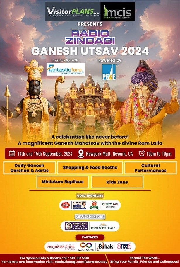 Radio Zindagi Ganesh Utsav 2024 (Sept 14th), Newark, California, United States