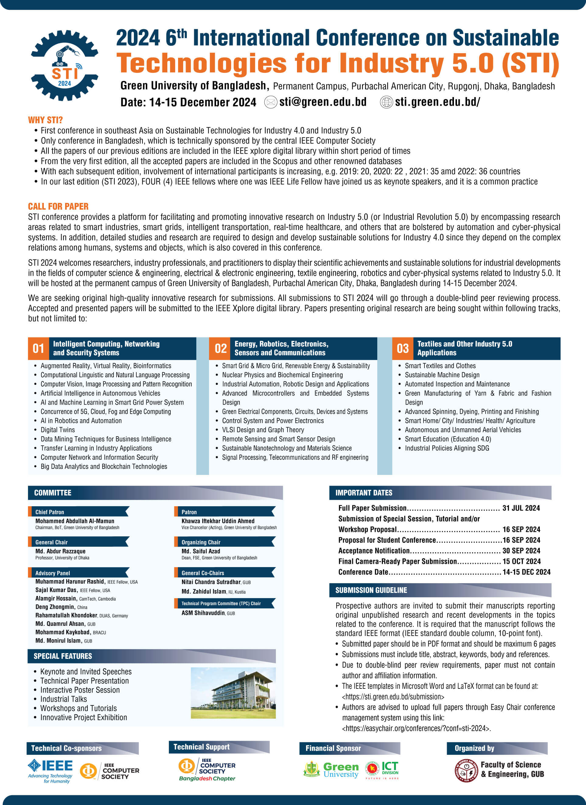 6th International Conference on Sustainable Technologies for Industry 5.0 (STI2024), Narayanganj, Dhaka, Bangladesh