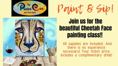 Paint and Sip ~ Cheetah Face ~ All Supplies Included and No Experience Necessary! $10 Off Special!