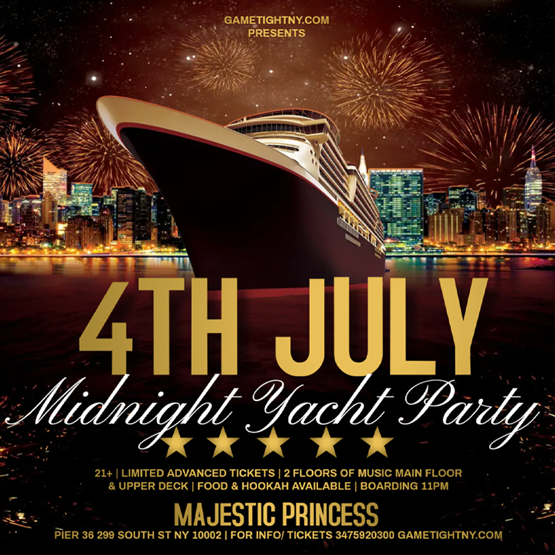 Hot 97 July 4th Independence Day Midnight Majestic Yacht Party Cruise 2024, New York, United States