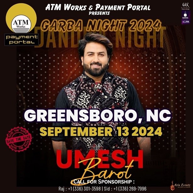Umesh Barot Garba Night 2024, Greene, North Carolina, United States