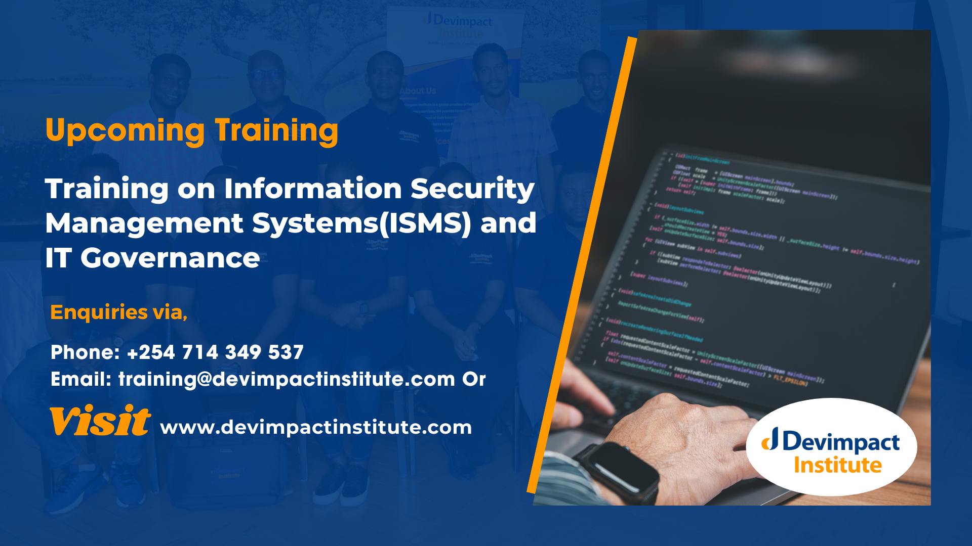 Training on Information Security Management Systems(ISMS) and IT Governance, Devimpact Institute, Nairobi, Kenya