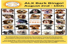 Play ALX Bark Bingo, Alexandria, August 2nd-16th!