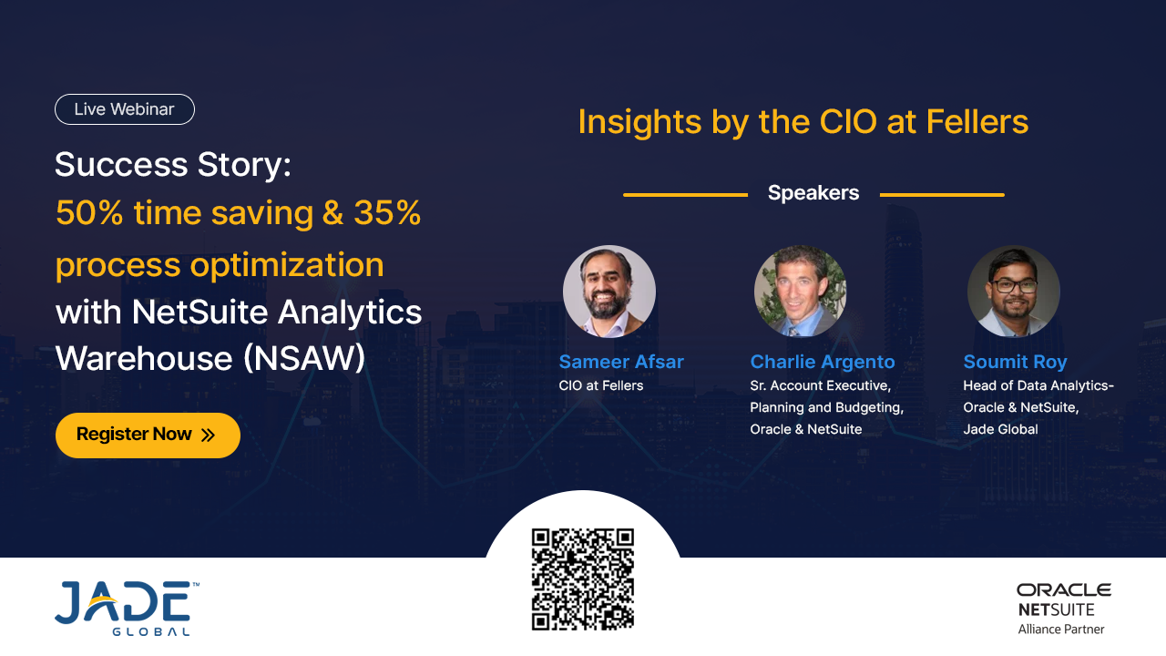 Live Webinar: How to Save 50% Time and 35% Process Optimization with NetSuite Analytics Warehouse (NSAW), Online Event
