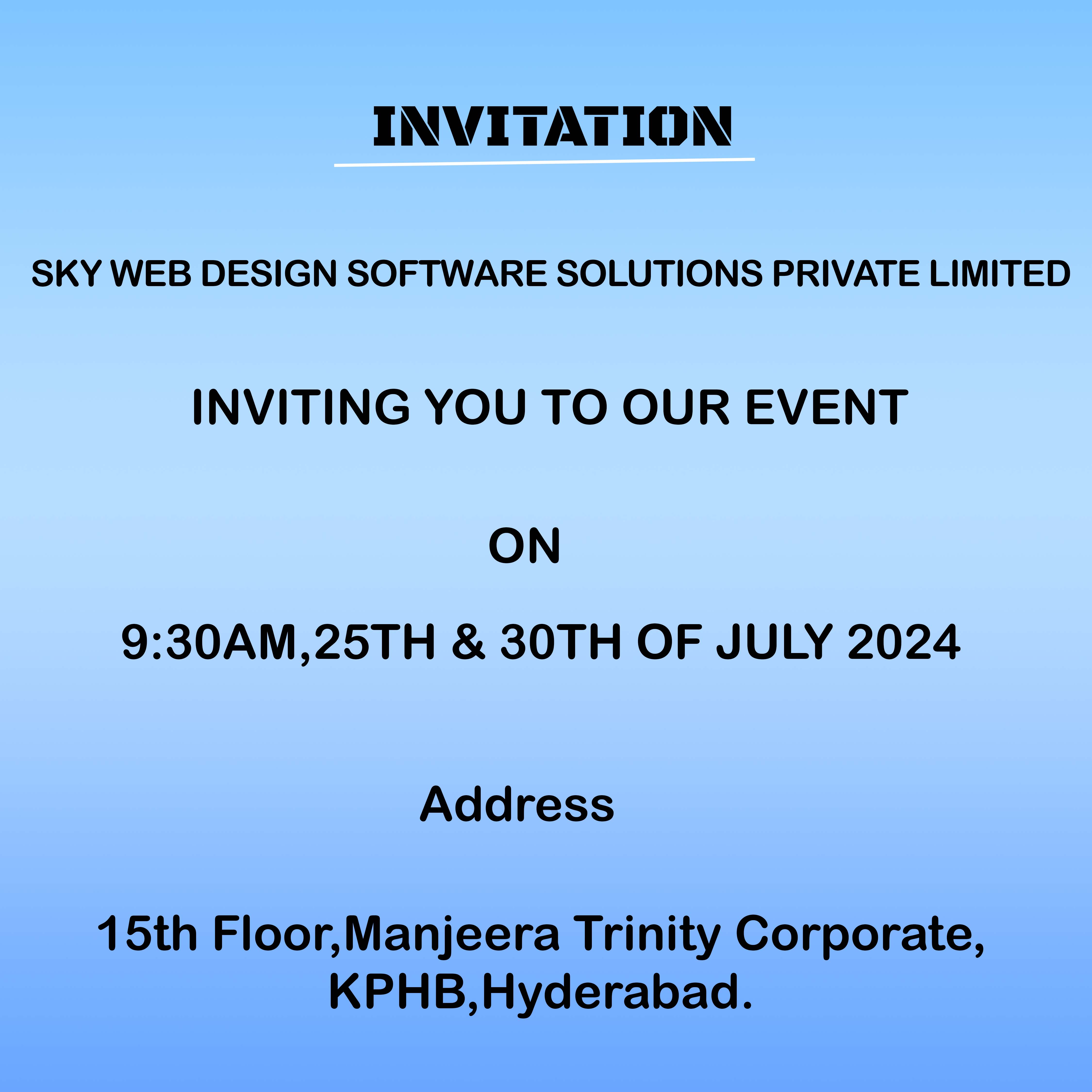 sky web  Workshop, Hyderabad, Telangana, India