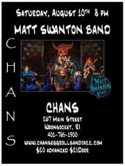 Matt Swanton Band Live At Chan's Saturday August 10, 2024. Special show not to be missed!