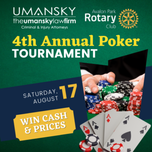 Rotary Club of Avalon Park 4th Annual Poker Tournament, Orange, Florida, United States