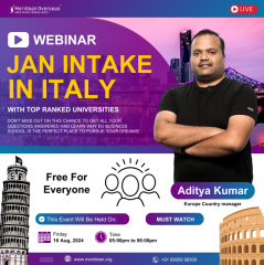 Webinar: Jan Intake in Italy With Top Ranked Universities 2025