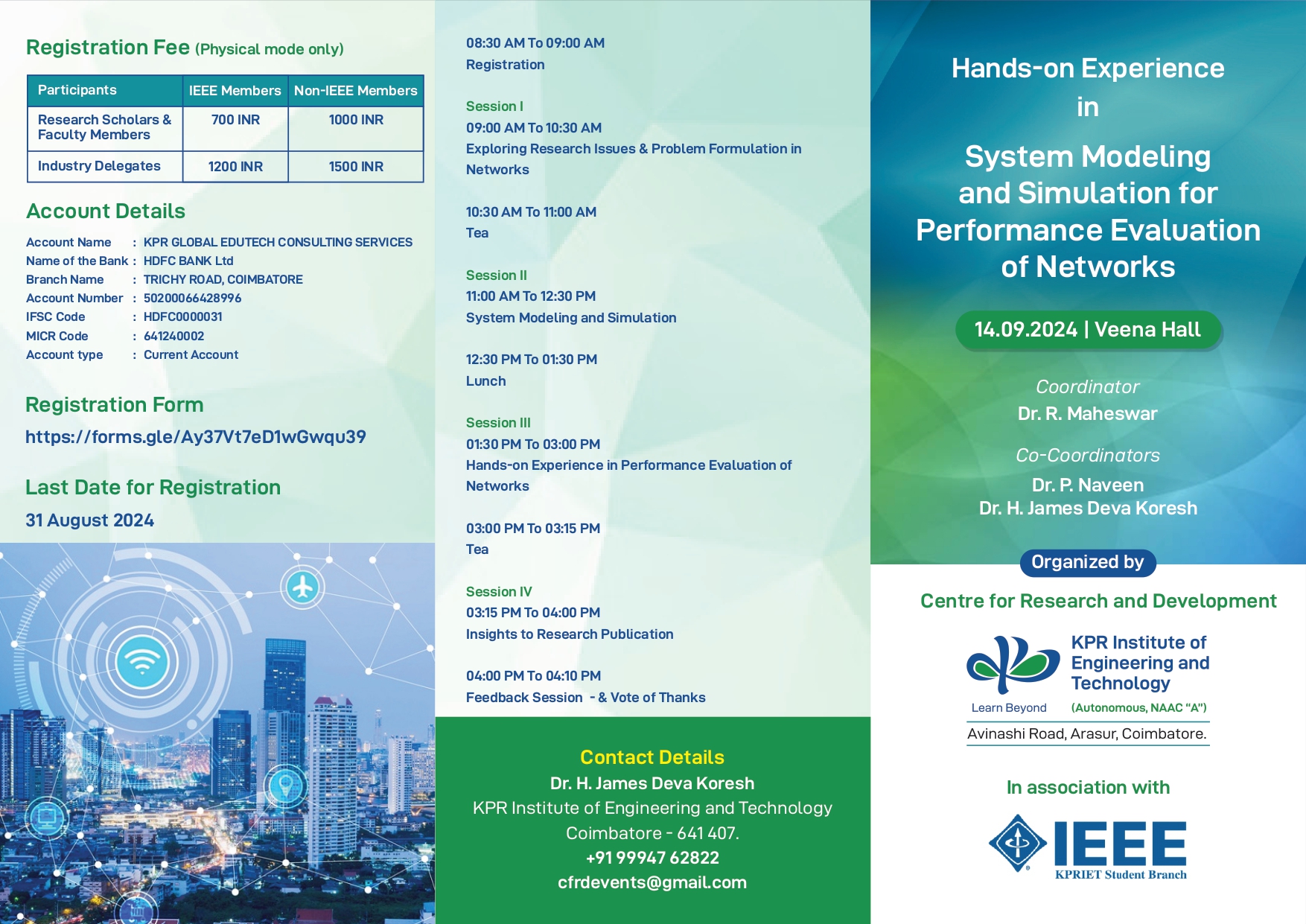 Hands-on Experience in System Modeling and Simulation for Performance Evaluation of Networks - WSN in MATLAB, Coimbatore, Tamil Nadu, India