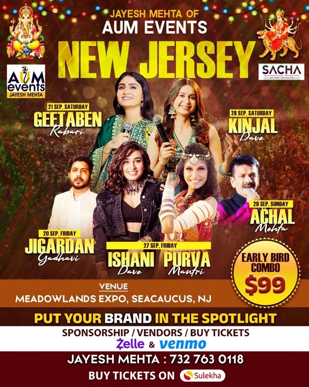5 Nights GARBA in New Jersey - 6 BEST Singers from India, Somerset, New Jersey, United States