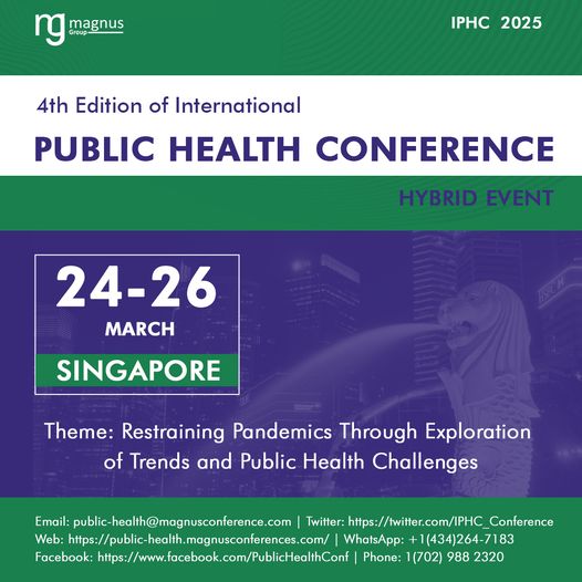4th Edition of International Public Health Conference, Singapore, Central, Singapore