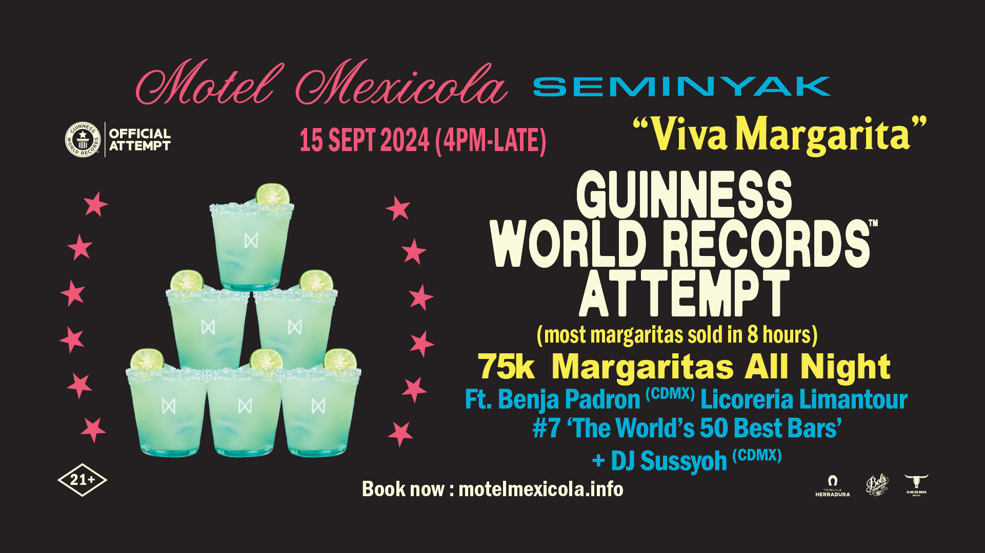 Viva Margarita: Motel Mexicola Seminyak Attempts The Guinness World Record of Most Margaritas Sold in 8 Hours, Badung, Bali, Indonesia