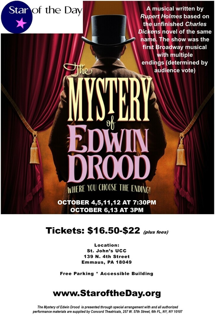 Star of the Day presents The Mystery of Edwin Drood, Emmaus, Pennsylvania, United States