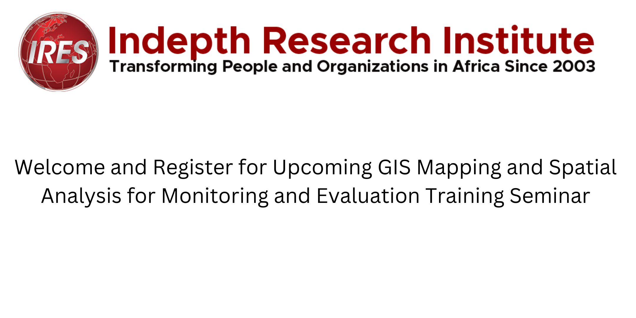 GIS Mapping and Spatial Analysis for Monitoring and Evaluation Training, Online Event