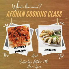 AFGHAN VEGETARIAN COOKING CLASS 1:30PM